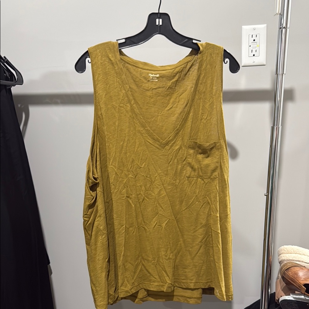 Madewell | Women's Mustard Sleeveless Top, XXL